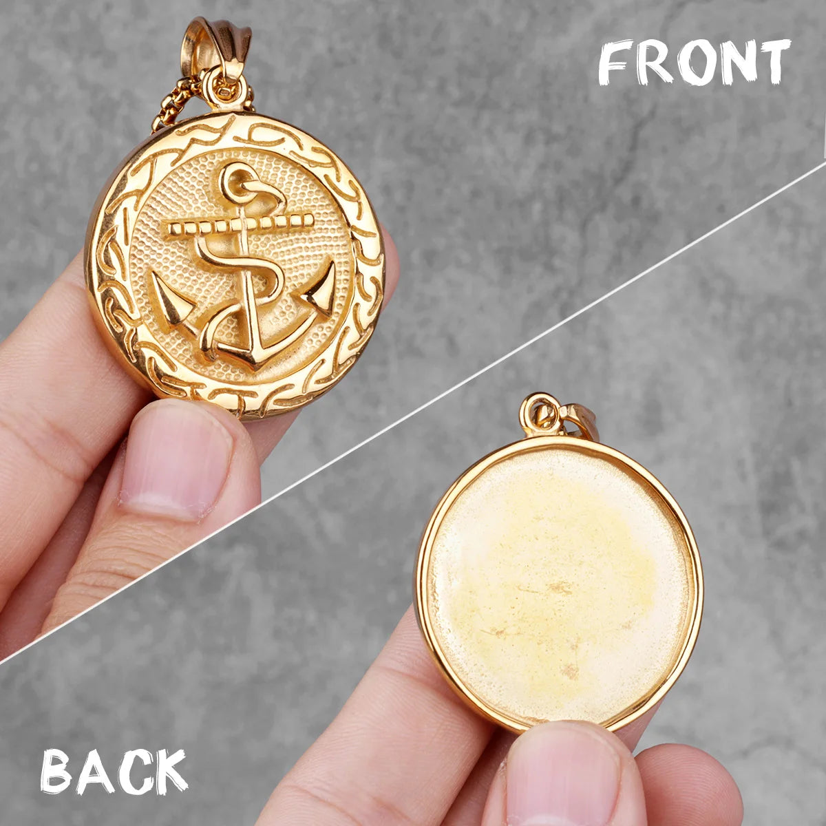 PENDRA Anchor Medals Boyfriend Steel Necklace