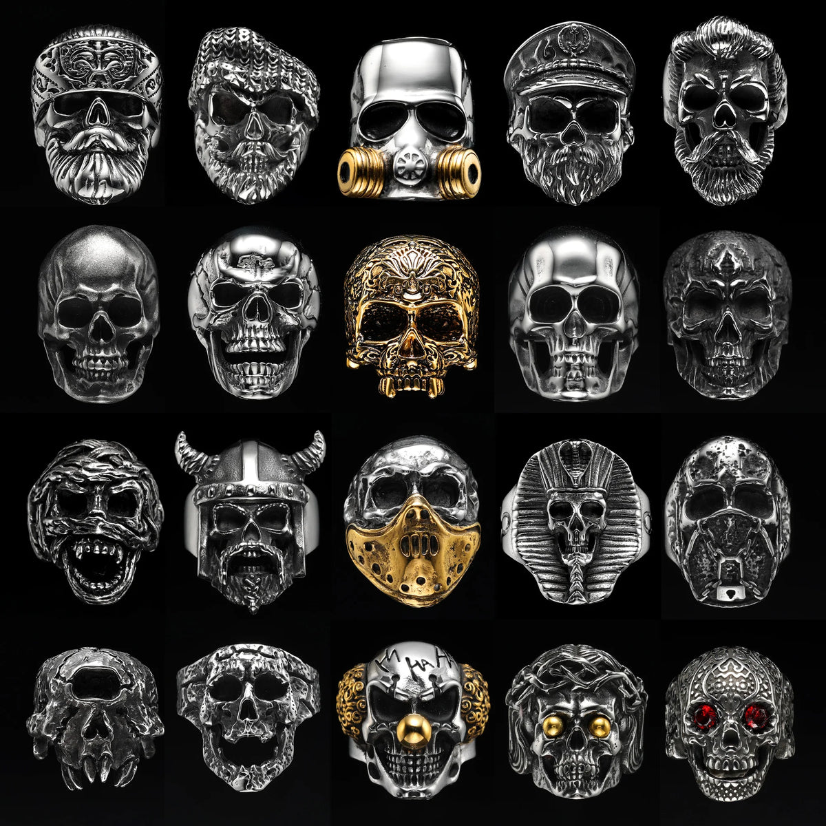 PENDRA Punk Gothic Skull Ring