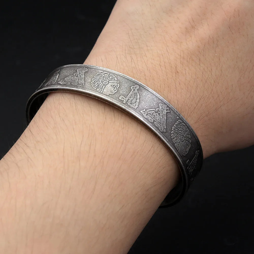 PENDRA Pharaohcuff Egyptian Pharaoh Pattern Bracelet
