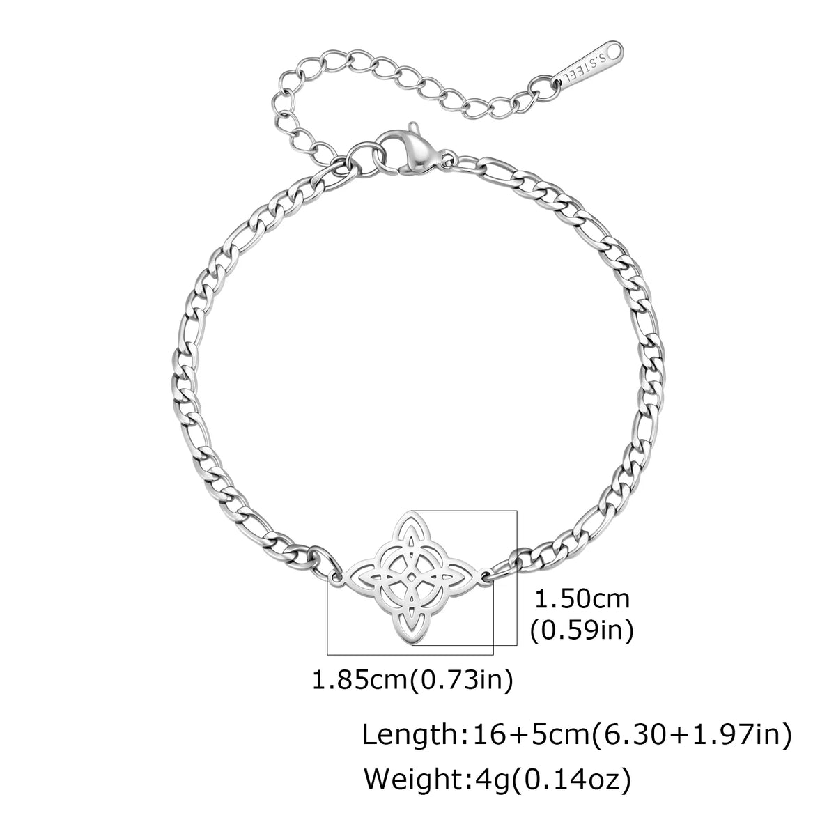 Simple Celtic Knot Chain Bracelet for Men,Silver Gold Color Stainless Steel Wristband, Vintage Nordic Punk Jewelry Gift