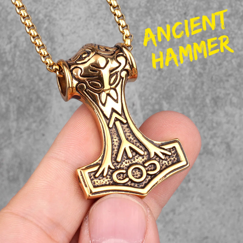 PENDRA Thor's Hammer Boyfriend Steel Necklace
