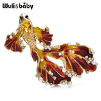 PENDRA Goldfin 3-Color Enamel Long-Tail Goldfish Brooch