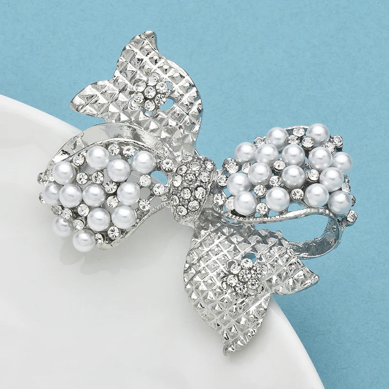 PENDRA Bellara Pearl Rhinestone Bowknot Brooch