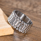 Stylish Stainless Steel Presidential Watch Link Rings for Men Male Gifts Jewelry