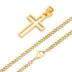 PENDRA Cross Hollow Pendant Necklace
