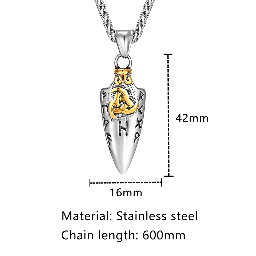 PENDRA Rune Gold Steel Necklace