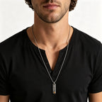 PENDRA Rectangle Bar Stone Pendant Necklace