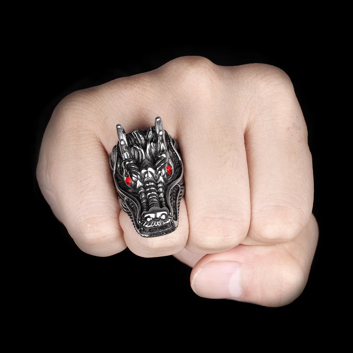 PENDRA Chinese Dragon Animal Steel Ring
