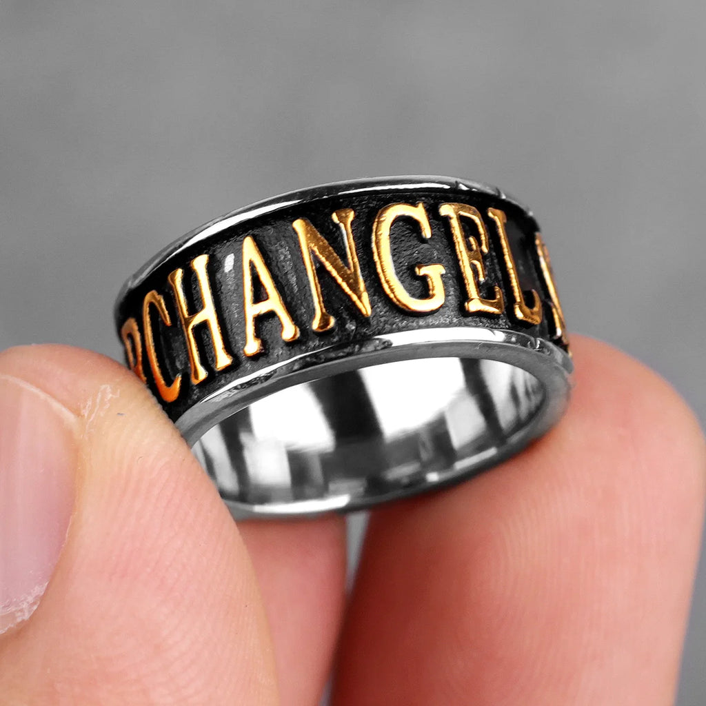 PENDRA St Michael Letter Steel Ring