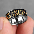 PENDRA St Michael Letter Steel Ring