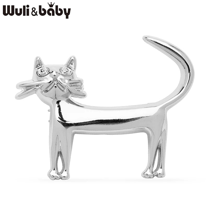 PENDRA Whisker Enamel Cat Brooch