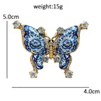 PENDRA Porcelain Animal Collection Rhinestone Brooch