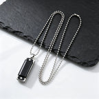 Playable Mini Harmonica Necklace for Men,Rectangular Pendant with Stainless Steel Ball Chain,Punk Music Lover Jewelry Gift