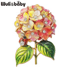 PENDRA Hydria 6-Color Hydrangea Ladybug Brooch