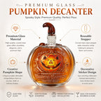 Spooky Jack‑O‑Lantern Liquor Decanter Halloween Pumpkin‑Shaped Glass Whiskey Bottle Home Tabletop Ornament X‑mas Present