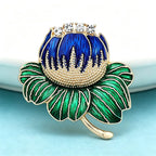 PENDRA Lotuselle Enamel Lotus Flower Brooch