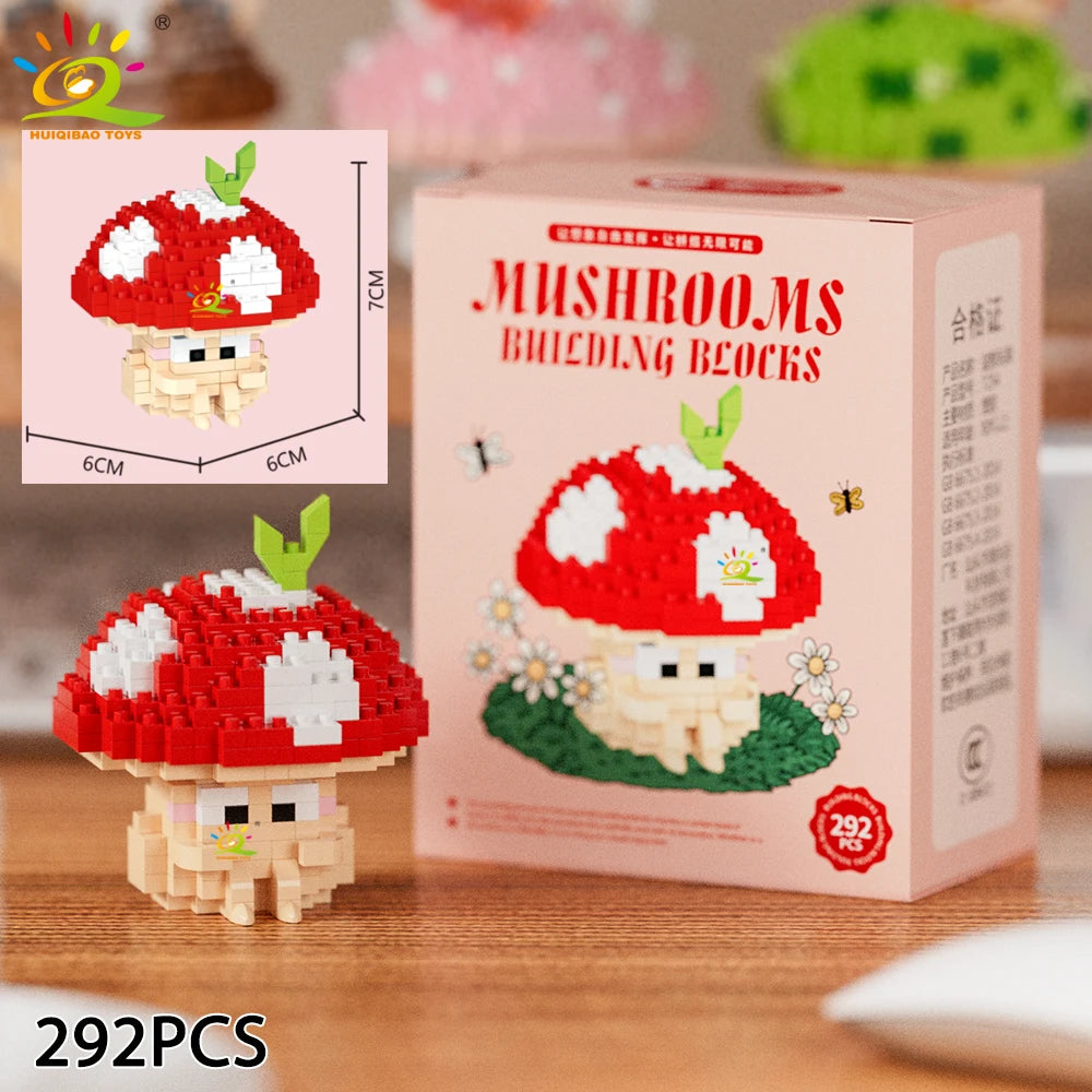 PENDRA Cute Mushroom Micro Building Set