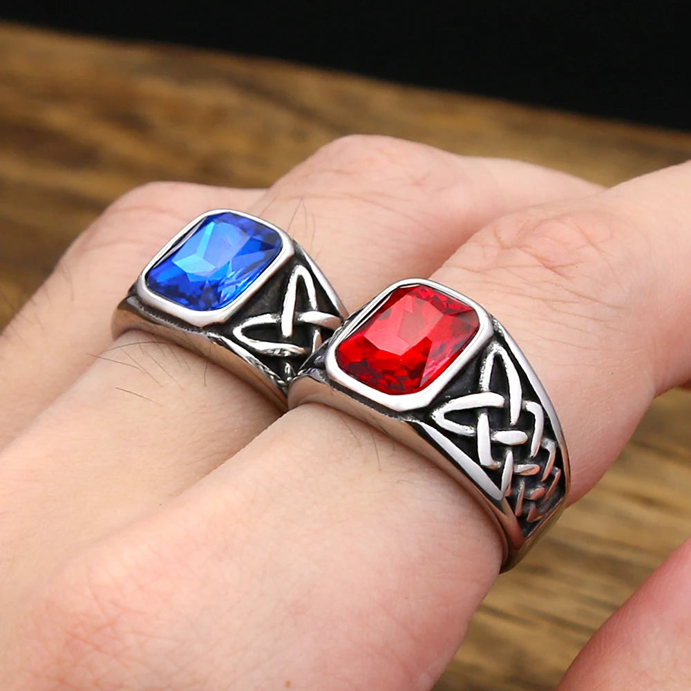 PENDRA Redstone Square Red Stone Signet Ring