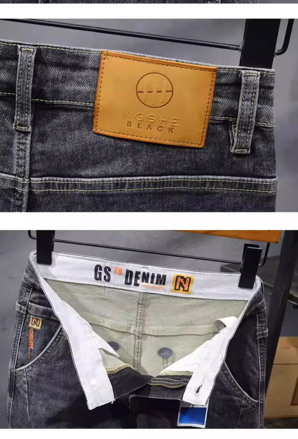 PENDRA Harajuku Slim Embroidered Jeans