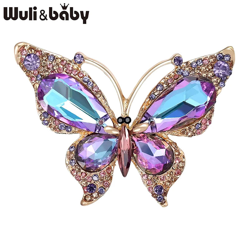 PENDRA Crystal Butterfly Brooch