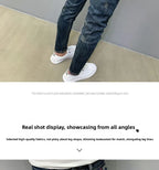 Harajuku Fashion Autumn New Blue Jeans Men's Trendy Brand Scratches Cargo Work Korean Slim-fitting Trousers Luxury Elastic Pants