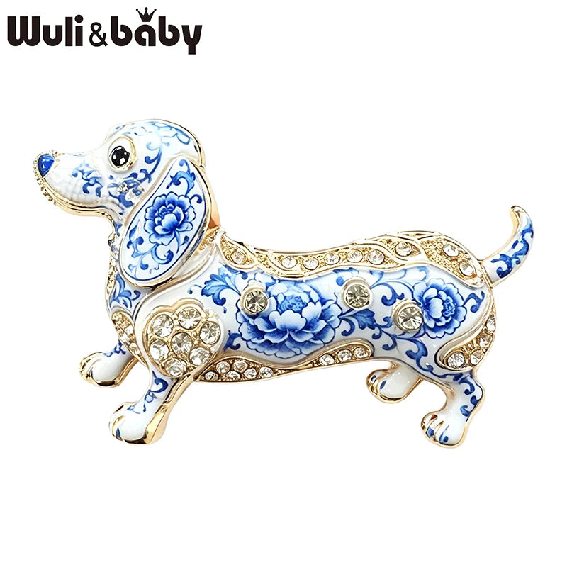 PENDRA Dax Rhinestone Dachshund Dog Brooch