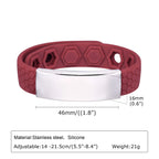 Free Engrave Silicone Bracelets for Men Boys,New Anti Static Custom ID Wristband,Personalized Jewelry