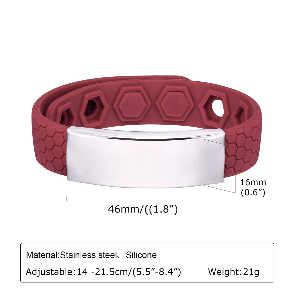 Free Engrave Silicone Bracelets for Men Boys,New Anti Static Custom ID Wristband,Personalized Jewelry