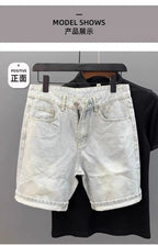 Light Blue Denim Shorts CowBoys Simple Solid Brand Summer New Slim-fit Non-elastic Washed Casual Half Pants Bermuda Shorts