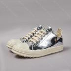 PENDRA Silver Shadow Silver Low-Top Lace-Up Flat Sneakers