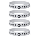Mprainbow Mens Tree of Life Bracelets, 1/2/3/4 Pcs Norse Viking Soft Runes Silicone Rubber Band Wristband Bangle,Comfort Fit