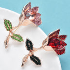 PENDRA Celestine Classic Rhinestone Flower Brooch