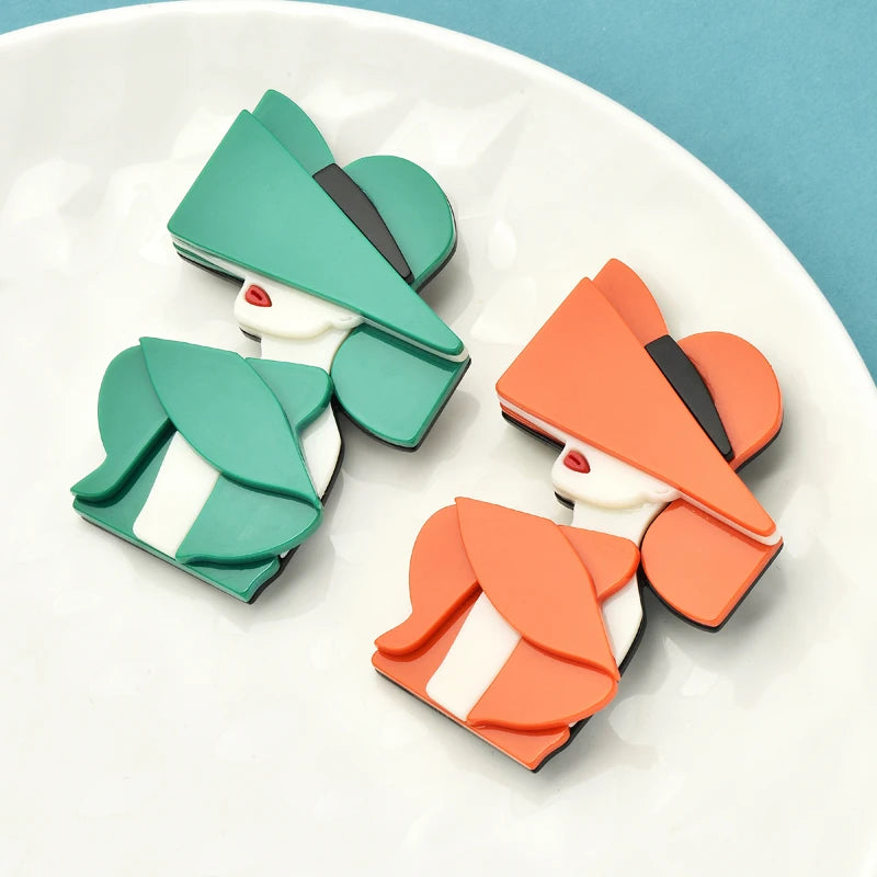 PENDRA Acrylic Charming Lady Brooch