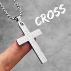 PENDRA Religon Cross Bible Steel Necklace