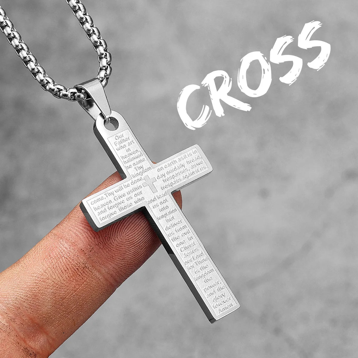 PENDRA Religon Cross Bible Steel Necklace