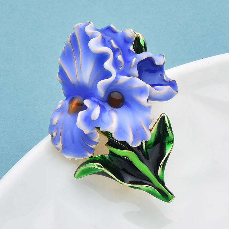 PENDRA Orchidelle Beautiful Enamel Orchid Brooch
