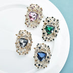 PENDRA Geometra Sparkling Crystal Geometric Brooch