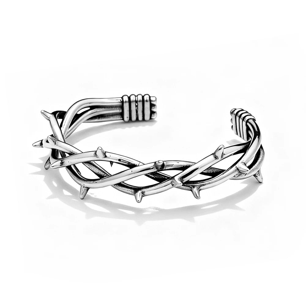 PENDRA Thornwrap Twisted Stainless Steel Cuff Bracelet