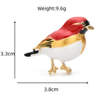 PENDRA Cute Enamel Bird Brooch