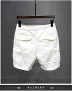 Korean Washed Luxury Men's Slim Jeans Designer Denim Short Pants for Summer Boyfriend Stretch Straight White Cargo Cotton Shorts