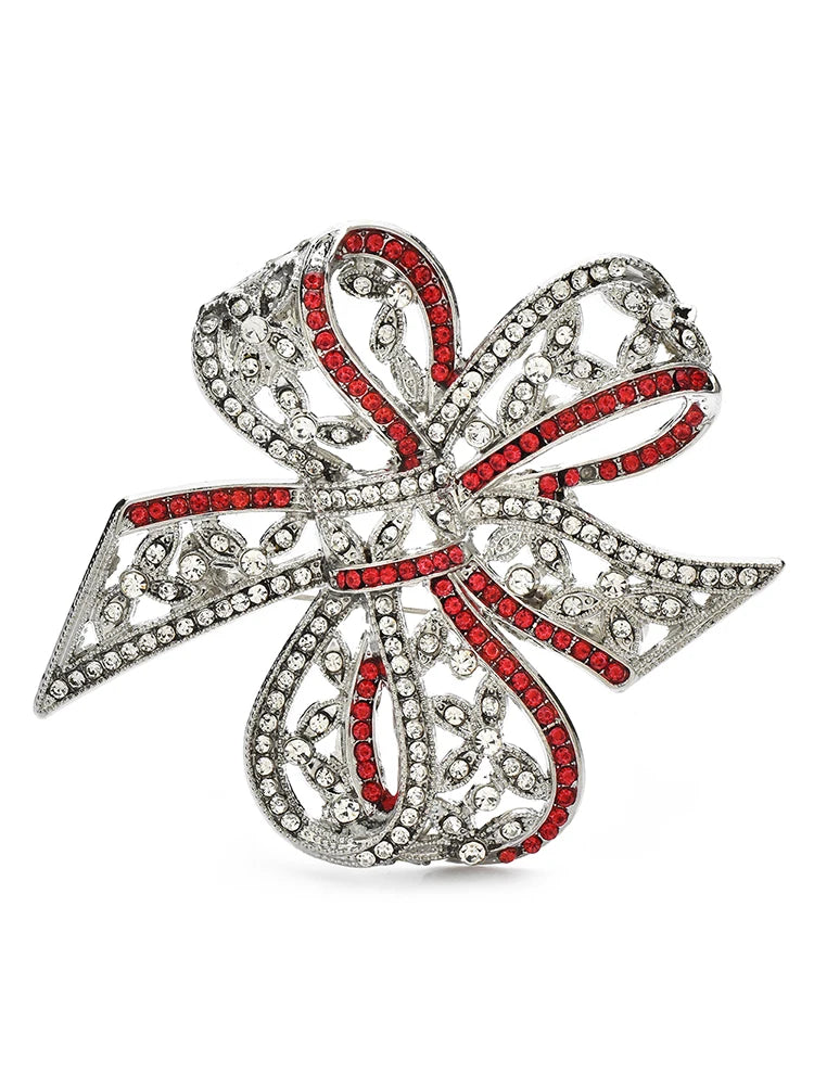PENDRA Bellavie 4-Color Luxury Rhinestone Bowknot Brooch