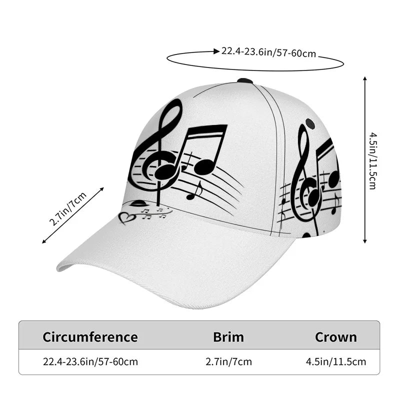 PENDRA Classic Musical Notes Baseball Cap