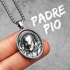 PENDRA Catholic Padre Pio Steel Necklace