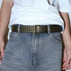 PENDRA Noraene Rivet Studded Designer Hollow Belt