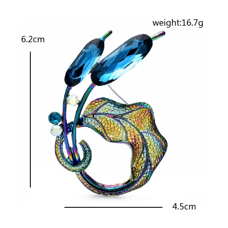 PENDRA Floracircle Crystal Circle Flower Brooch