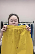 Women's Harem pants Summer Vintage Thin High Waist Straight Casual Pants Women Fashion Loose Cotton linen pants Trousers Female