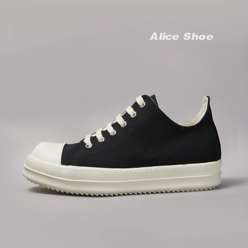 Brand Men Shoe Canvas Low Top Women Sneaker Quality Black Lace Up Designer Luxury Punk Trainer Street Platform Casual Flat Shoe