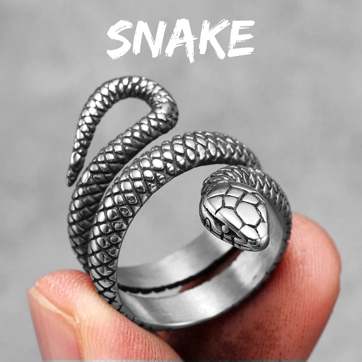 PENDRA Viper Animal Snake Steel Ring
