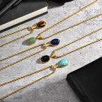 PENDRA Oval Stone Pendant Necklace