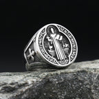 PENDRA Benedictus 316L Stainless Steel Saint Benedict Ring